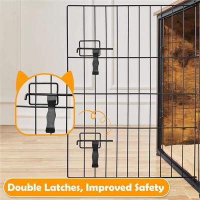 Show full view: Yaheetech Wooden Dog Crate, Rustic Brown, 40 inch slide 5 of 7