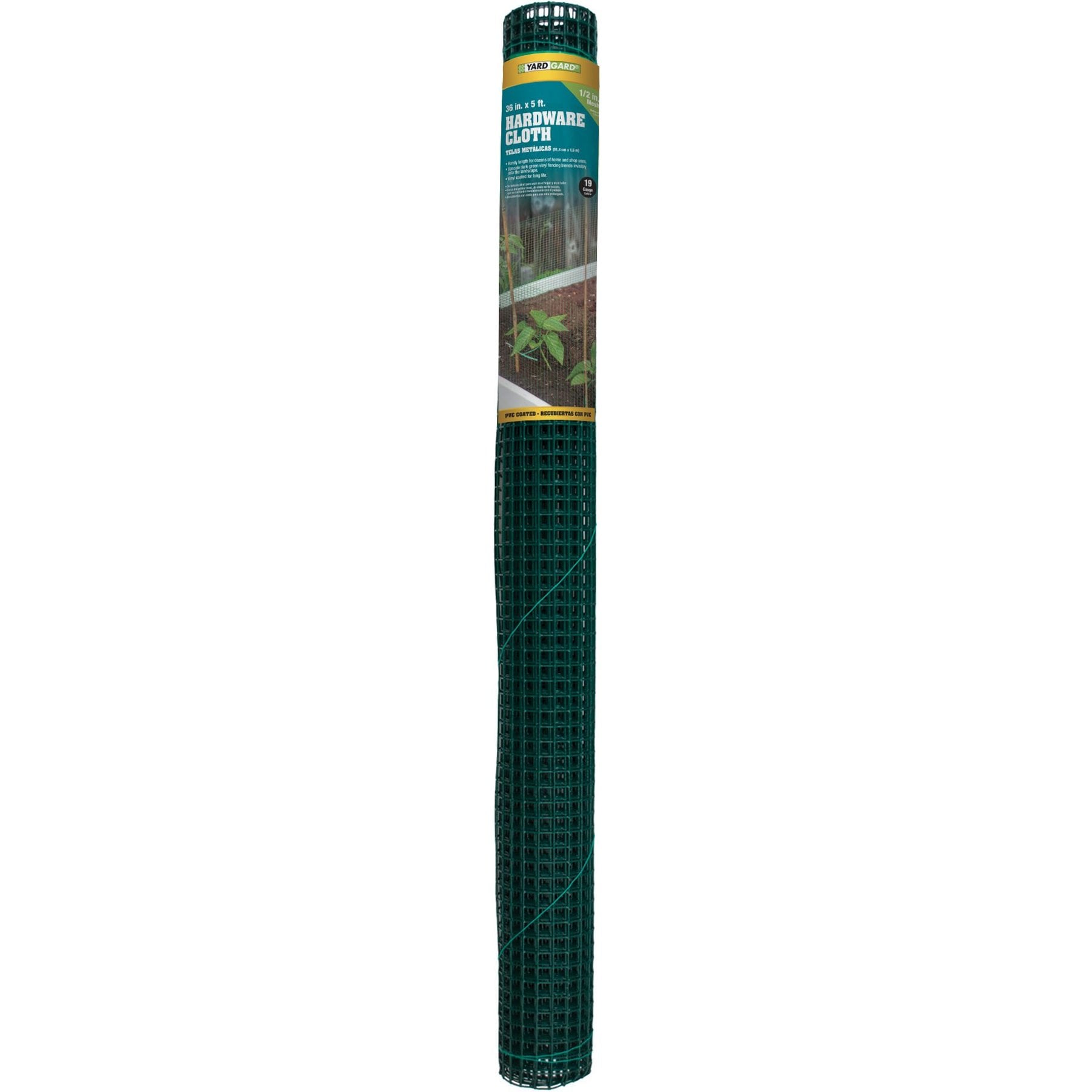 YardGard Hardware Cloth PVC 19-Gauge 0.5" Mesh Fence, 36-in x 5-ft roll