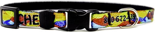 Show full view: Yellow Dog Design Colorful Fish Polyester Personalized Standard Dog Collar, X-Small slide 3 of 3