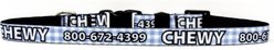 Yellow Dog Design Gingham Polyester Personalized Standard Dog Collar, X-Small, Blue