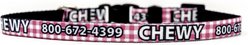 Yellow Dog Design Gingham Polyester Personalized Standard Dog Collar, X-Small, Pink