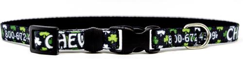 Show full view: Yellow Dog Design Lucky Clovers Polyester Personalized Standard Dog Collar, X-Small slide 3 of 4