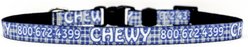 Yellow Dog Design Preppy Plaid Polyester Personalized Standard Dog Collar, X-Small, Blue