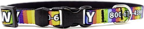 Show full view: Yellow Dog Design Rainbow Stripes Polyester Personalized Standard Dog Collar, X-Small slide 3 of 3