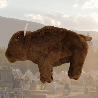 Show full view: Yellowstone Bison Squeaky Plush Dog Toy, Brown, Large slide 4 of 7