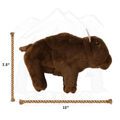 Show full view: Yellowstone Bison Squeaky Plush Dog Toy, Brown, Large slide 5 of 7