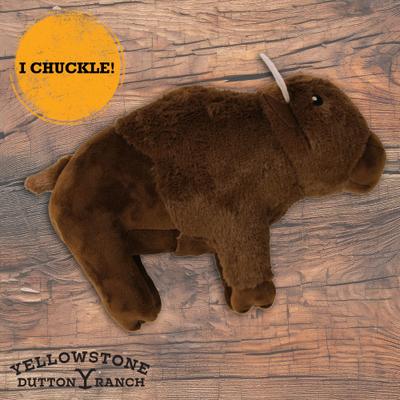 Show full view: Yellowstone Bison Squeaky Plush Dog Toy, Brown, Large slide 2 of 7