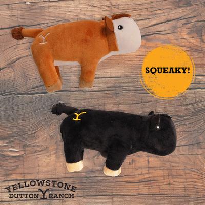 Show full view: Yellowstone Cow Squeaky Plush Dog Toy, 2 count slide 2 of 6