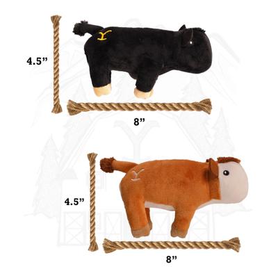 Show full view: Yellowstone Cow Squeaky Plush Dog Toy, 2 count slide 4 of 6