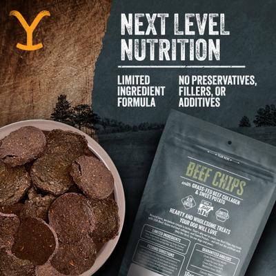 Show full view: Yellowstone Dutton Ranch Dog Treat Co. Beef Chips Crunchy Dog Treats, 16-oz bag slide 6 of 10