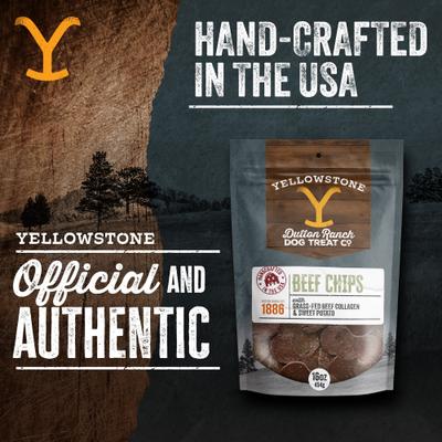 Show full view: Yellowstone Dutton Ranch Dog Treat Co. Beef Chips Crunchy Dog Treats, 16-oz bag slide 7 of 10