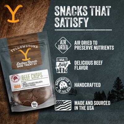Show full view: Yellowstone Dutton Ranch Dog Treat Co. Beef Chips Crunchy Dog Treats, 16-oz bag slide 5 of 10