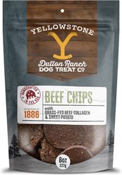 Yellowstone Dutton Ranch Dog Treat Co. Beef Chips Crunchy Dog Treats, 8-oz bag