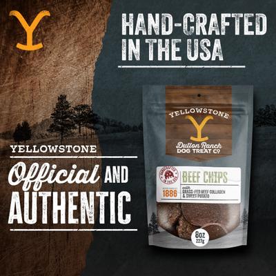 Show full view: Yellowstone Dutton Ranch Dog Treat Co. Beef Chips Crunchy Dog Treats, 8-oz bag slide 7 of 10