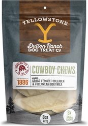 Yellowstone Dutton Ranch Dog Treat Co. Cowboy Chews Long Lasting Small Natural Dog Chew Treats, 8-oz bag