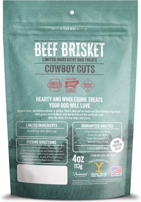 Show full view: Yellowstone Dutton Ranch Dog Treat Co. Cowboy Cuts Brisket Crunchy Dog Treats, 4-oz bag slide 3 of 10