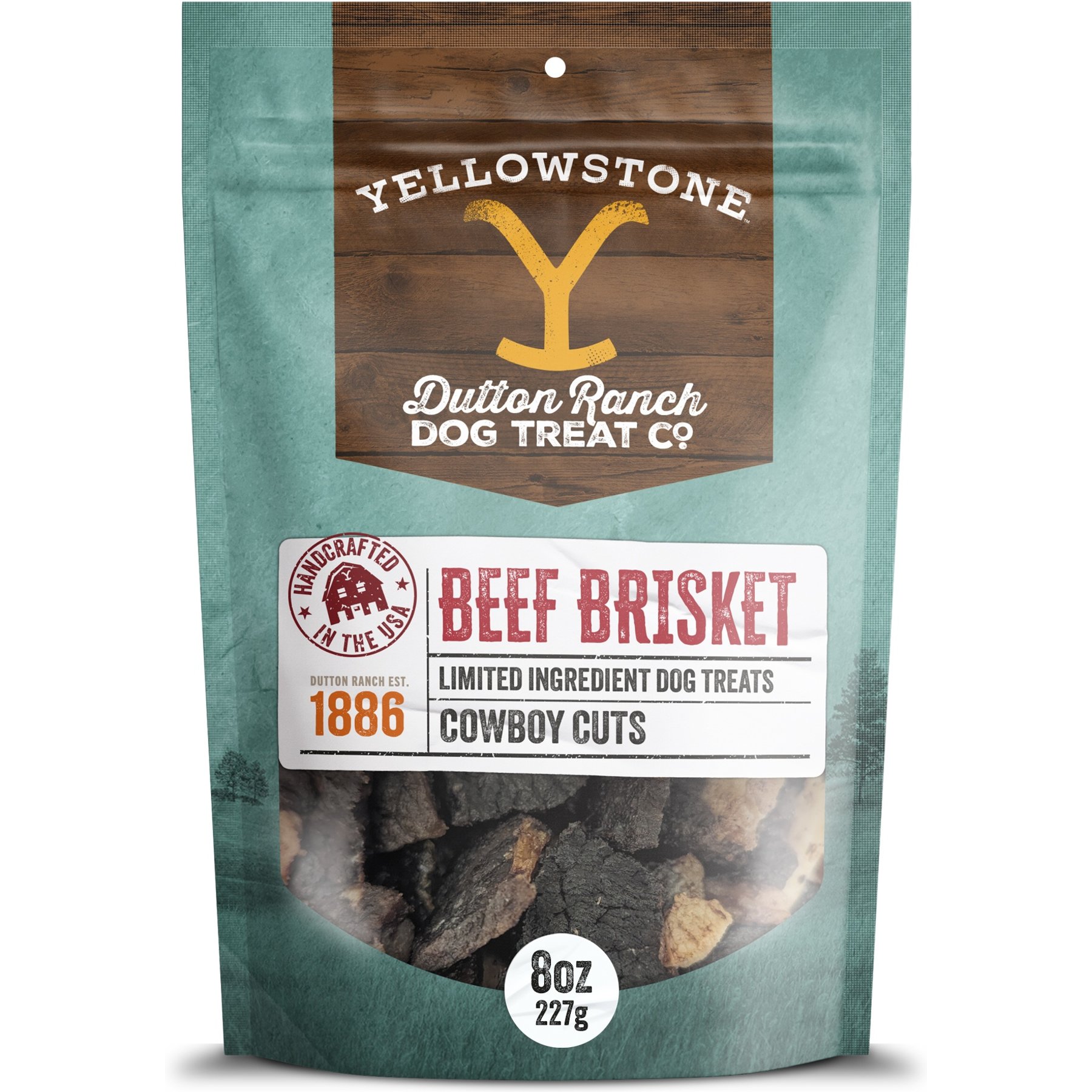 Yellowstone Dutton Ranch Dog Treat Co. Cowboy Cuts Brisket Crunchy Dog Treats, 8-oz bag