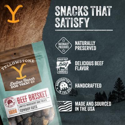 Show full view: Yellowstone Dutton Ranch Dog Treat Co. Cowboy Cuts Brisket Crunchy Dog Treats, 8-oz bag slide 5 of 10
