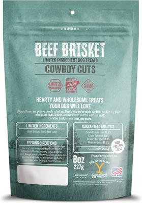 Show full view: Yellowstone Dutton Ranch Dog Treat Co. Cowboy Cuts Brisket Crunchy Dog Treats, 8-oz bag slide 3 of 10