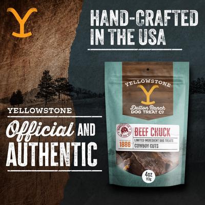 Show full view: Yellowstone Dutton Ranch Dog Treat Co. Cowboy Cuts Chuck Crunchy Dog Treats, 4-oz bag slide 7 of 10