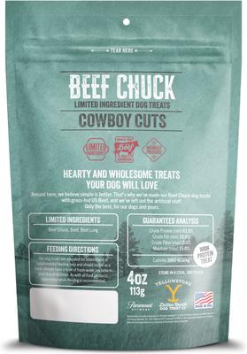 Show full view: Yellowstone Dutton Ranch Dog Treat Co. Cowboy Cuts Chuck Crunchy Dog Treats, 4-oz bag slide 3 of 10