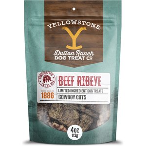 Yellowstone Dutton Ranch Dog Treat Co. Cowboy Cuts Ribeye Crunchy Dog Treats, 4-oz bag