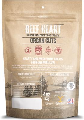 Show full view: Yellowstone Dutton Ranch Dog Treat Co. Organ Cuts Beef Hearts Crunchy Dog Treats, 4-oz bag slide 3 of 10