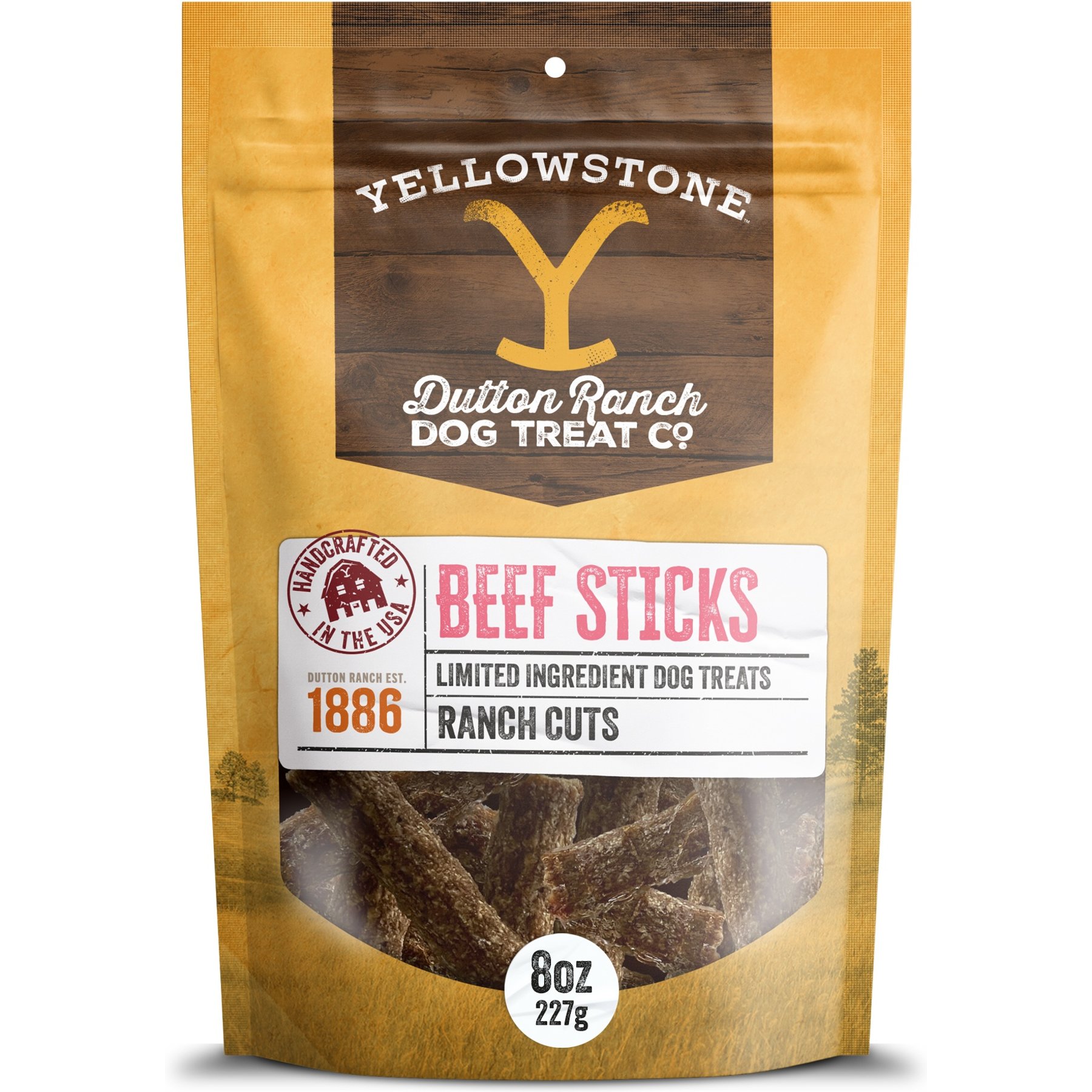 Yellowstone Dutton Ranch Dog Treat Co. Ranch Cuts Beef Sticks Soft & Chewy Dog Treats, 8-oz bag