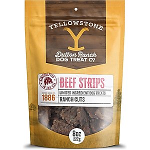 Yellowstone Dutton Ranch Dog Treat Co. Ranch Cuts Beef Strips Soft & Chewy Dog Treats, 8-oz bag