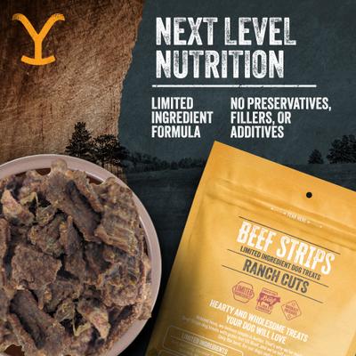 Show full view: Yellowstone Dutton Ranch Dog Treat Co. Ranch Cuts Beef Strips Soft & Chewy Dog Treats, 8-oz bag slide 6 of 10