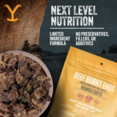 Show full view: Yellowstone Dutton Ranch Dog Treat Co. Ranch Cuts Burnt Ends Crunchy Dog Treats, 16-oz bag slide 6 of 9
