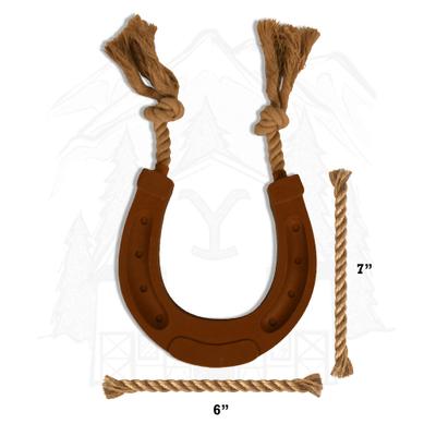 Show full view: Yellowstone Latex Horseshoe with Rope Dog Toy slide 5 of 7