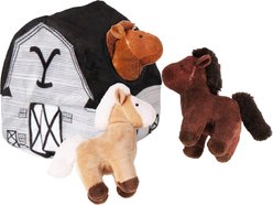 Yellowstone Nesting Barn Squeaky Plush Dog Toy, 4 count