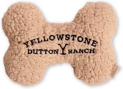 Yellowstone Sherpa Bone Squeaky Plush Dog Toy, Ivory, X-Large