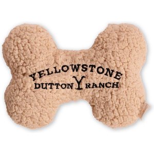 Yellowstone Sherpa Bone Squeaky Plush Dog Toy, Ivory, X-Large