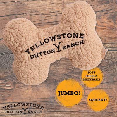 Show full view: Yellowstone Sherpa Bone Squeaky Plush Dog Toy, Ivory, X-Large slide 2 of 7