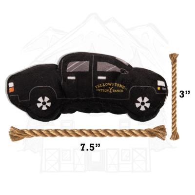 Show full view: Yellowstone Truck Squeaky Plush Dog Toy, Black slide 4 of 6