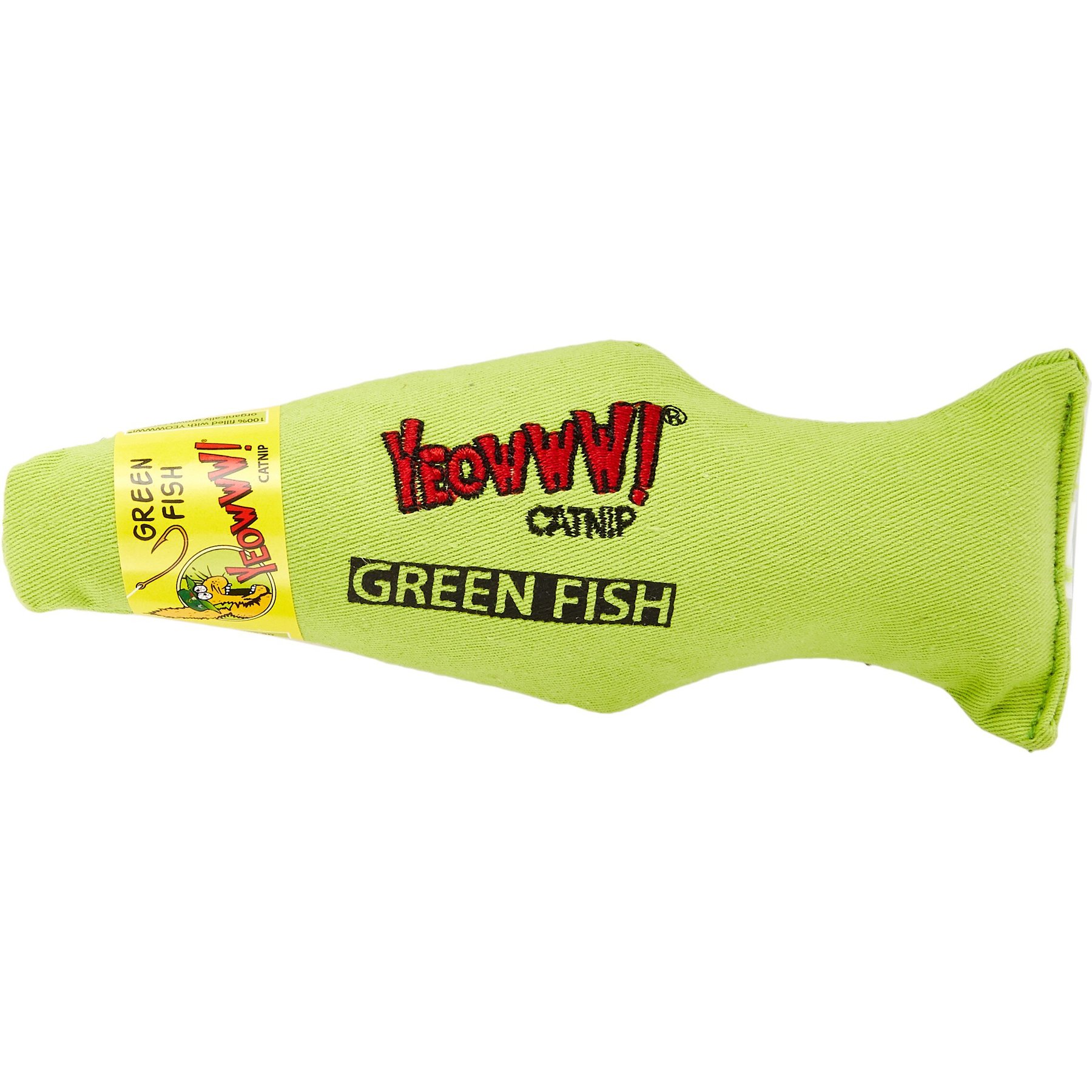 Yeowww! Catnip Fish Cat Toy, Green