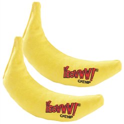 Yeowww! Catnip Yellow Banana Cat Toy, 2 count