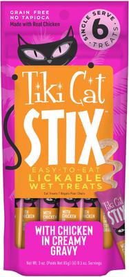 Show full view: Yeowww! Organic Catnip, 2-oz tub + Tiki Cat Stix Chicken Grain-Free Cat Food Topper, 3-oz pouch, pack of 6 slide 6 of 9
