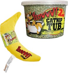 Yeowww! Organic Catnip, 2-oz tub + Yeowww! Catnip Yellow Banana Cat Toy