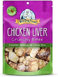 Yeti Dog Chew Chicken Liver Crunchy Bites Himalayan Yak Cheese Dog Treats, 4-oz bag