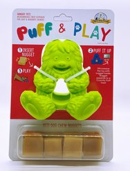 Yeti Dog Chew Puff & Play Dog Chew Treat Dispenser, Green