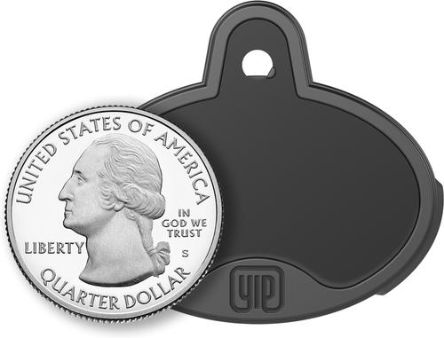 Show full view: YIP Smart Tag Dog ID Tag - Works with Samsung Galaxy Phones, Oval, Black slide 3 of 4