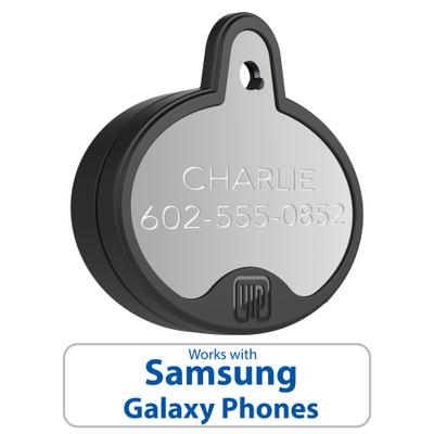 Show full view: YIP Smart Tag Dog ID Tag - Works with Samsung Galaxy Phones, Oval, Silver slide 3 of 4