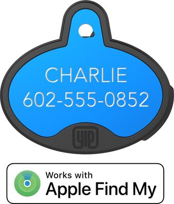 Show full view: YIP Smart Tag ID & Tracker - Works with Apple Find My, Oval, Blue slide 2 of 4