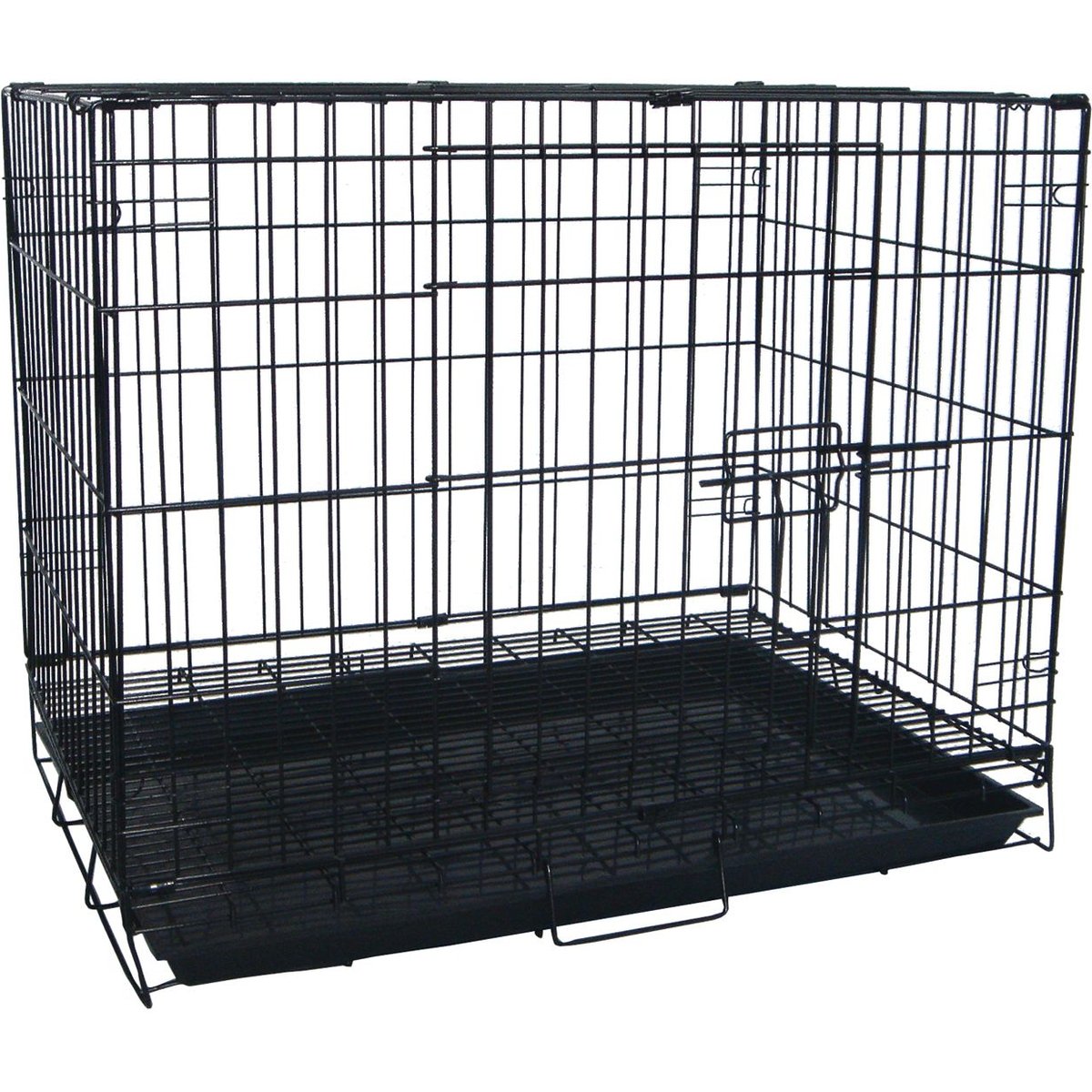 YML Collapsible Metal Small Pet Crate with Bottom Gate, Black, 36-in