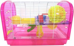 YML Dome Hamster Habitat Cage & Accessories, Pink