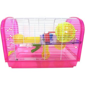 YML Dome Hamster Habitat Cage & Accessories, Pink - Chewy.com - Decorative Hamster Habitat Accessories