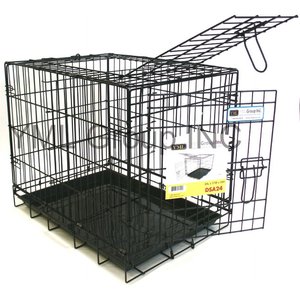 YML DSA24 Foldable Heavy Duty Small Pet Cage, Black, 24-in